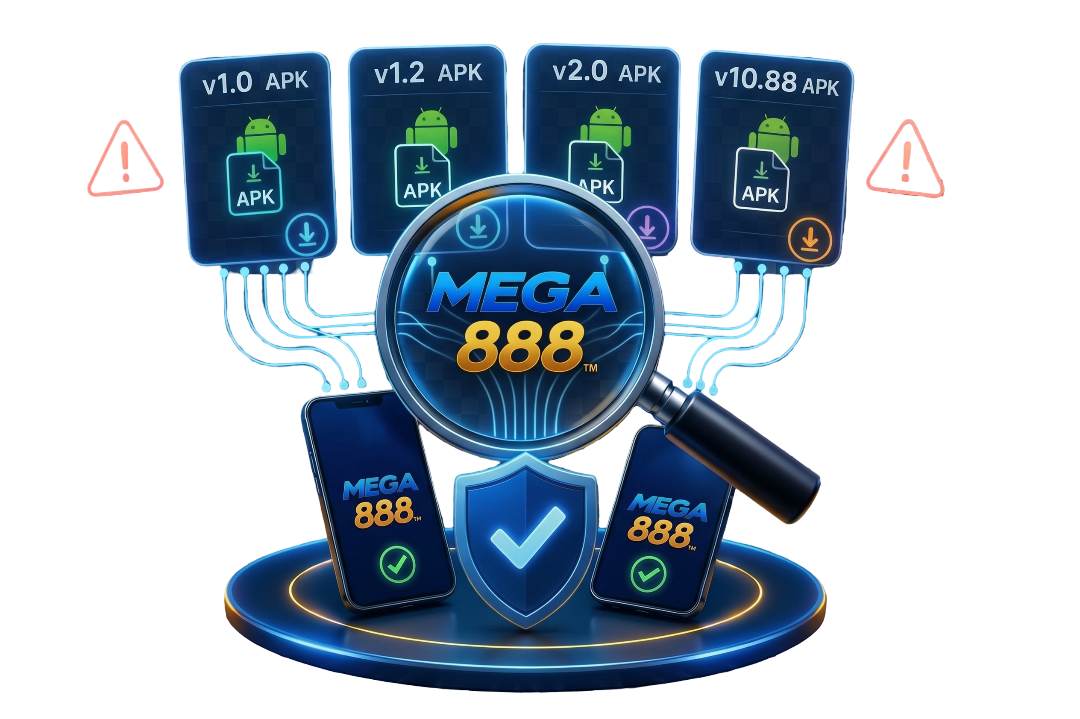 Versi Mega888 1.0, 1.2, 2.0 dan 10.88 semuanya menggunakan nama yang sama